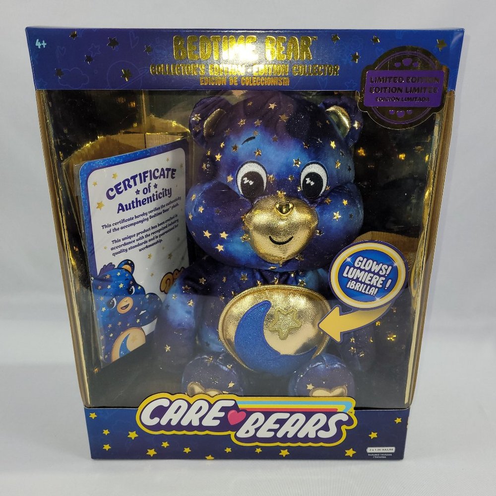 Care Bears Plush Limited Edition 2023 Bedtime Bear Glow Dark Navy Gold Cloudco